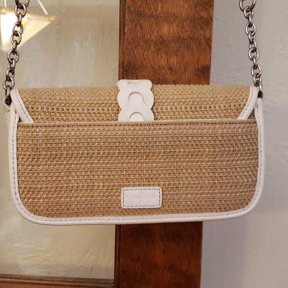 Cole Haan Summer Straw Crossbody w Cream Trim - Picture 6 of 7
